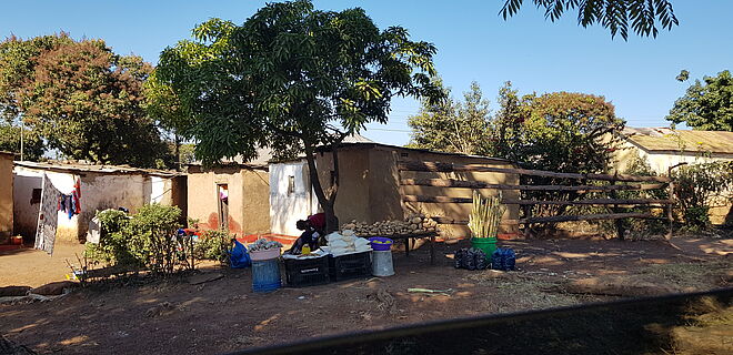 Eine Hütten-Siedlung in Sambia. Bild: Anna Abel, TearFund Schweiz