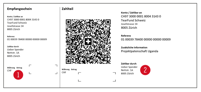 Ein neuer QR-Code Einzahlungsschein von TearFund Schweiz