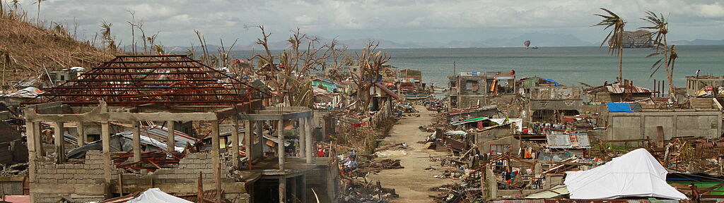 Abgeschlossene Projekte: Bild einer von einem Sturm zerstörten Strandregion.